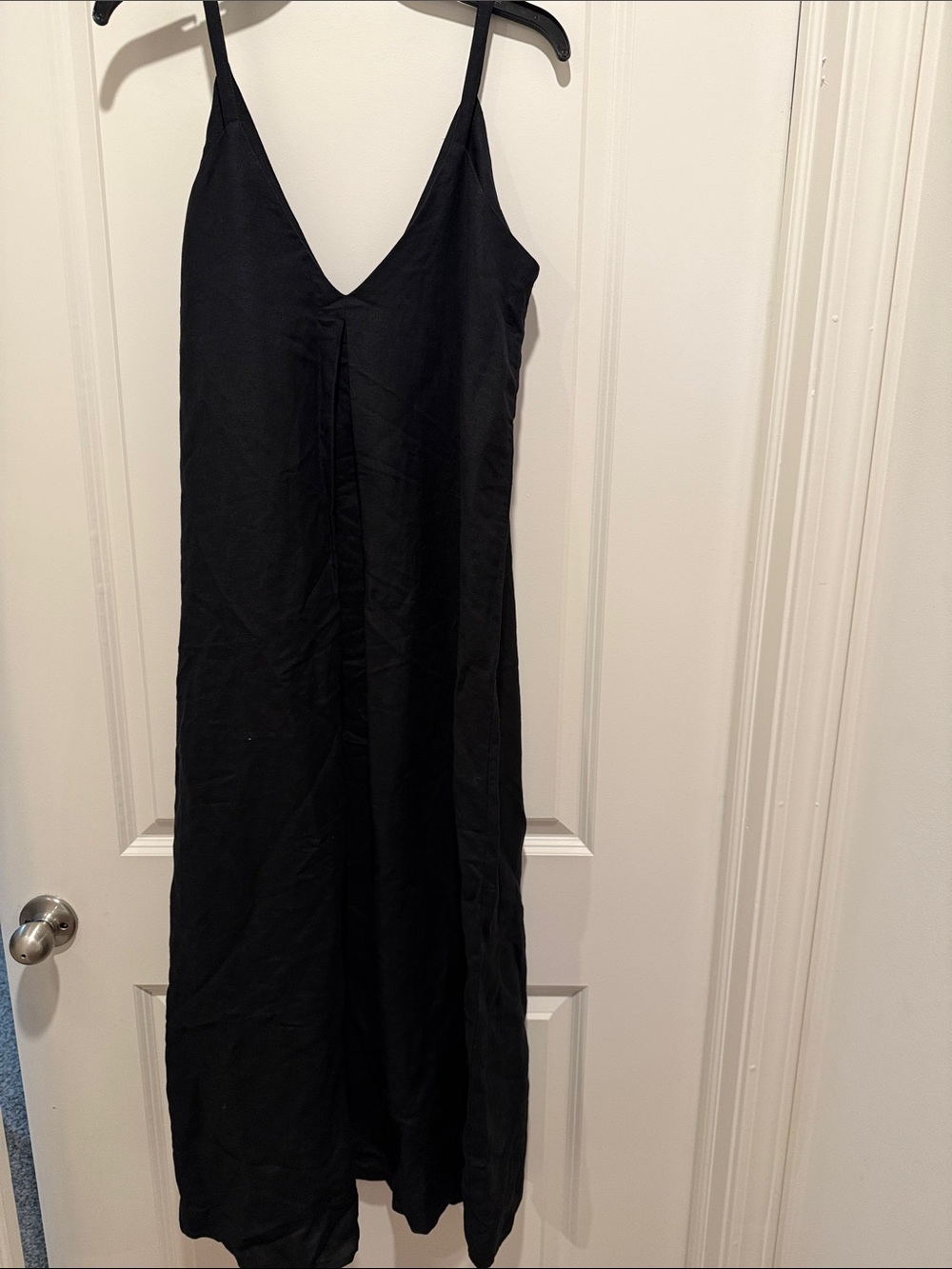 LOFT Black Maxi Slip Dress with V-Neck